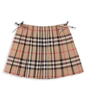 Burberry Baby Pleated Check Plaid Skirt